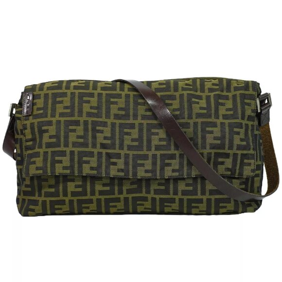FENDI Zucca 16070 Canvas Shoulder Bag Brown